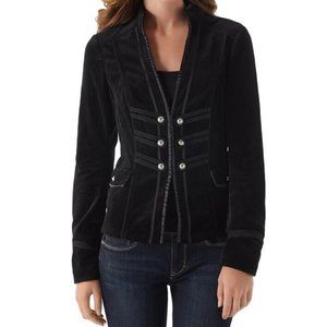 WHBM Velvet Military Style Fitted Jacket